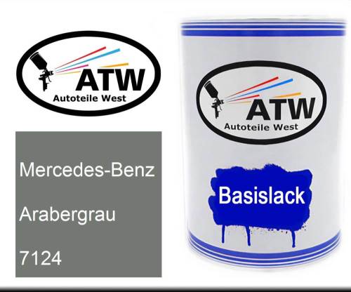 Mercedes-Benz, Arabergrau, 7124: 500ml Lackdose, von ATW Autoteile West.