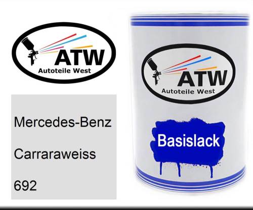 Mercedes-Benz, Carraraweiss, 692: 500ml Lackdose, von ATW Autoteile West.