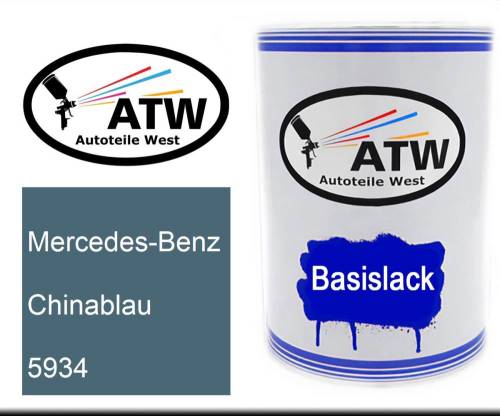 Mercedes-Benz, Chinablau, 5934: 500ml Lackdose, von ATW Autoteile West.