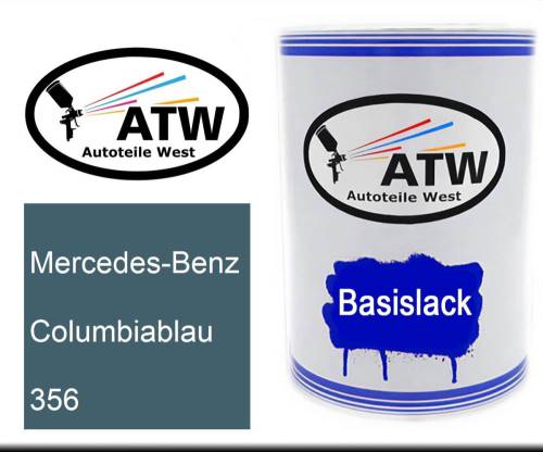 Mercedes-Benz, Columbiablau, 356: 500ml Lackdose, von ATW Autoteile West.