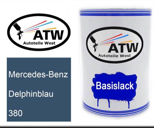 Mercedes-Benz, Delphinblau, 380: 500ml Lackdose, von ATW Autoteile West.