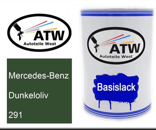 Mercedes-Benz, Dunkeloliv, 291: 500ml Lackdose, von ATW Autoteile West.