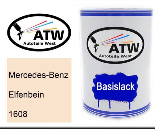 Mercedes-Benz, Elfenbein, 1608: 500ml Lackdose, von ATW Autoteile West.