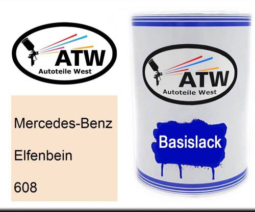 Mercedes-Benz, Elfenbein, 608: 500ml Lackdose, von ATW Autoteile West.