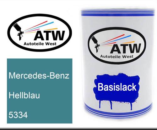 Mercedes-Benz, Hellblau, 5334: 500ml Lackdose, von ATW Autoteile West.