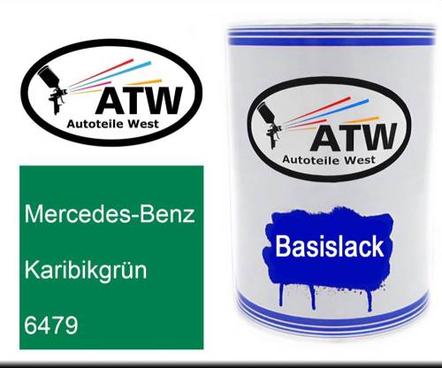 Mercedes-Benz, Karibikgrün, 6479: 500ml Lackdose, von ATW Autoteile West.