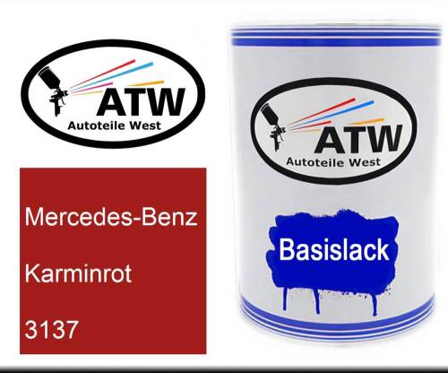 Mercedes-Benz, Karminrot, 3137: 500ml Lackdose, von ATW Autoteile West.