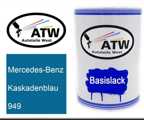 Mercedes-Benz, Kaskadenblau, 949: 500ml Lackdose, von ATW Autoteile West.