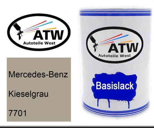 Mercedes-Benz, Kieselgrau, 7701: 500ml Lackdose, von ATW Autoteile West.