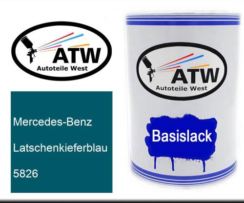 Mercedes-Benz, Latschenkieferblau, 5826: 500ml Lackdose, von ATW Autoteile West.