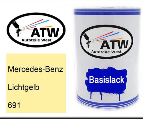 Mercedes-Benz, Lichtgelb, 691: 500ml Lackdose, von ATW Autoteile West.