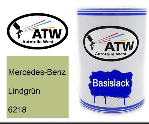 Mercedes-Benz, Lindgrün, 6218: 500ml Lackdose, von ATW Autoteile West.