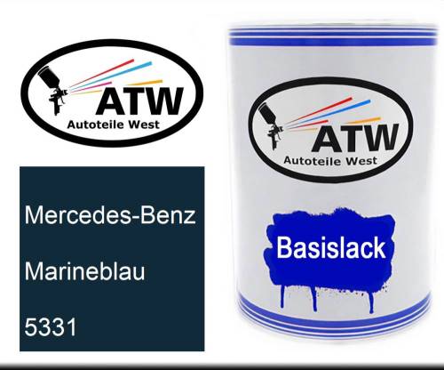 Mercedes-Benz, Marineblau, 5331: 500ml Lackdose, von ATW Autoteile West.