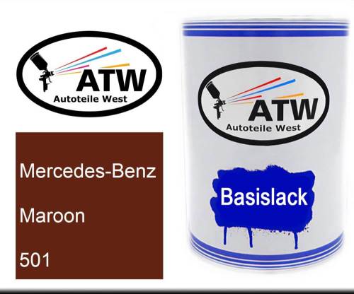 Mercedes-Benz, Maroon, 501: 500ml Lackdose, von ATW Autoteile West.