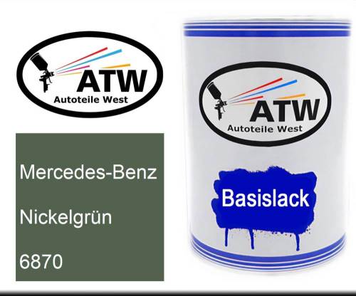 Mercedes-Benz, Nickelgrün, 6870: 500ml Lackdose, von ATW Autoteile West.