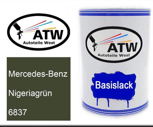 Mercedes-Benz, Nigeriagrün, 6837: 500ml Lackdose, von ATW Autoteile West.