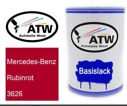 Mercedes-Benz, Rubinrot, 3626: 500ml Lackdose, von ATW Autoteile West.