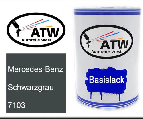 Mercedes-Benz, Schwarzgrau, 7103: 500ml Lackdose, von ATW Autoteile West.