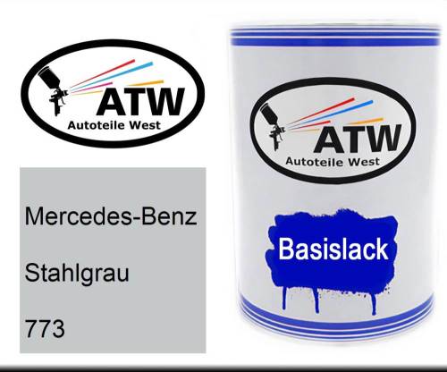 Mercedes-Benz, Stahlgrau, 773: 500ml Lackdose, von ATW Autoteile West.