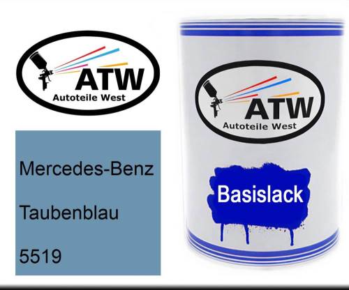 Mercedes-Benz, Taubenblau, 5519: 500ml Lackdose, von ATW Autoteile West.