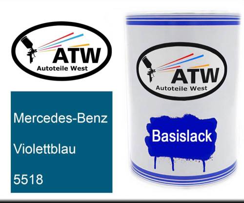 Mercedes-Benz, Violettblau, 5518: 500ml Lackdose, von ATW Autoteile West.