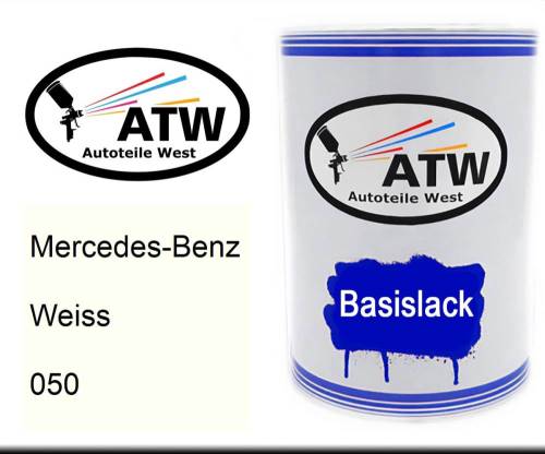 Mercedes-Benz, Weiss, 050: 500ml Lackdose, von ATW Autoteile West.