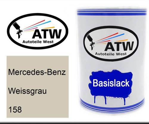 Mercedes-Benz, Weissgrau, 158: 500ml Lackdose, von ATW Autoteile West.