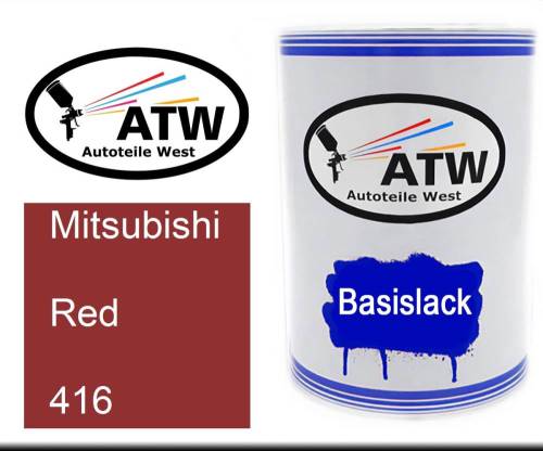 Mitsubishi, Red, 416: 500ml Lackdose, von ATW Autoteile West.