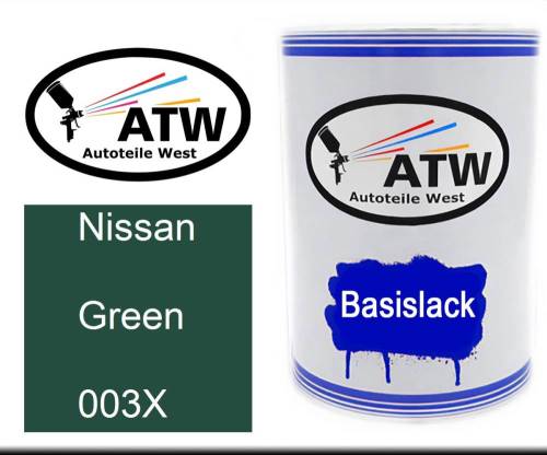 Nissan, Green, 003X: 500ml Lackdose, von ATW Autoteile West.