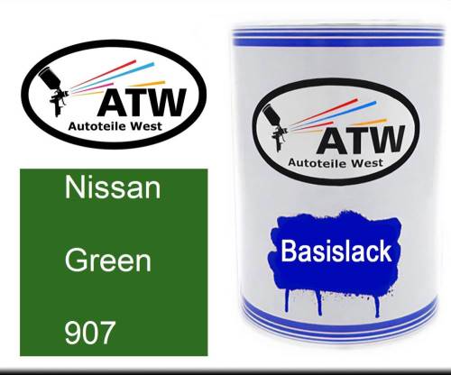 Nissan, Green, 907: 500ml Lackdose, von ATW Autoteile West.