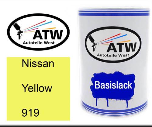 Nissan, Yellow, 919: 500ml Lackdose, von ATW Autoteile West.