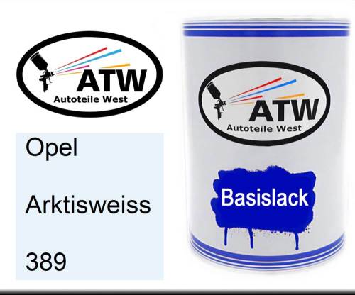 Opel, Arktisweiss, 389: 500ml Lackdose, von ATW Autoteile West.