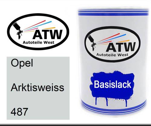 Opel, Arktisweiss, 487: 500ml Lackdose, von ATW Autoteile West.