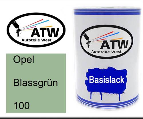Opel, Blassgrün, 100: 500ml Lackdose, von ATW Autoteile West.