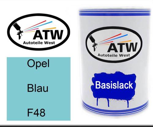 Opel, Blau, F48: 500ml Lackdose, von ATW Autoteile West.