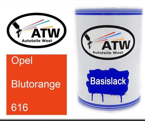 Opel, Blutorange, 616: 500ml Lackdose, von ATW Autoteile West.