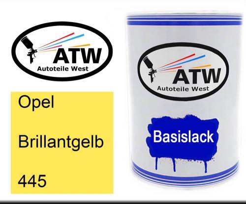 Opel, Brillantgelb, 445: 500ml Lackdose, von ATW Autoteile West.