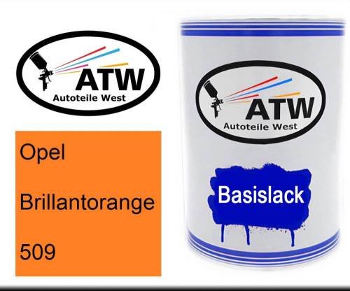 Opel, Brillantorange, 509: 500ml Lackdose, von ATW Autoteile West.