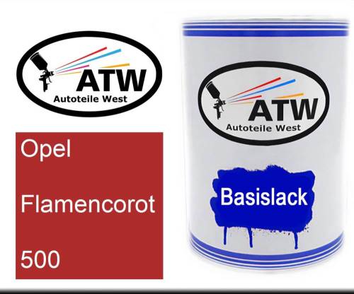 Opel, Flamencorot, 500: 500ml Lackdose, von ATW Autoteile West.