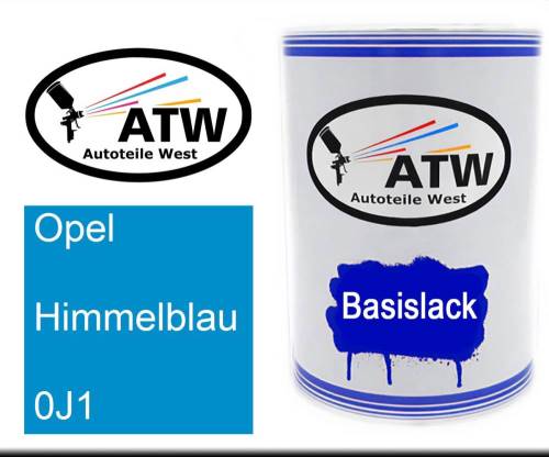 Opel, Himmelblau, 0J1: 500ml Lackdose, von ATW Autoteile West.