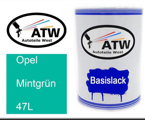 Opel, Mintgrün, 47L: 500ml Lackdose, von ATW Autoteile West.