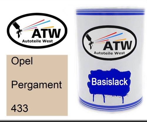 Opel, Pergament, 433: 500ml Lackdose, von ATW Autoteile West.