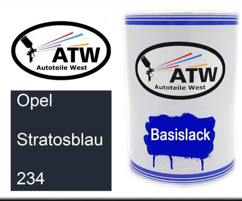 Opel, Stratosblau, 234: 500ml Lackdose, von ATW Autoteile West.