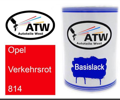 Opel, Verkehrsrot, 814: 500ml Lackdose, von ATW Autoteile West.