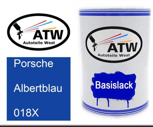 Porsche, Albertblau, 018X: 500ml Lackdose, von ATW Autoteile West.