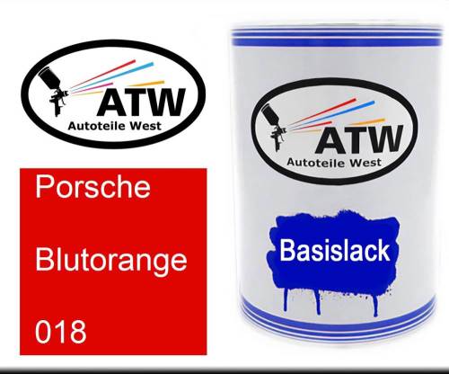 Porsche, Blutorange, 018: 500ml Lackdose, von ATW Autoteile West.