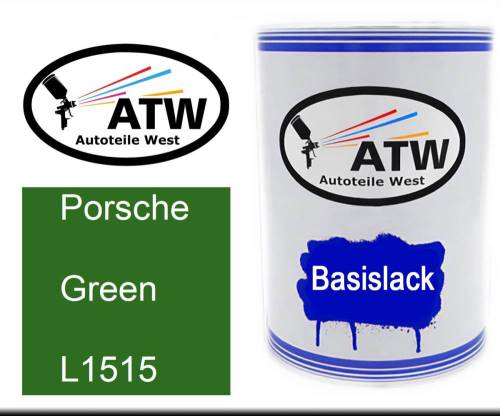 Porsche, Green, L1515: 500ml Lackdose, von ATW Autoteile West.