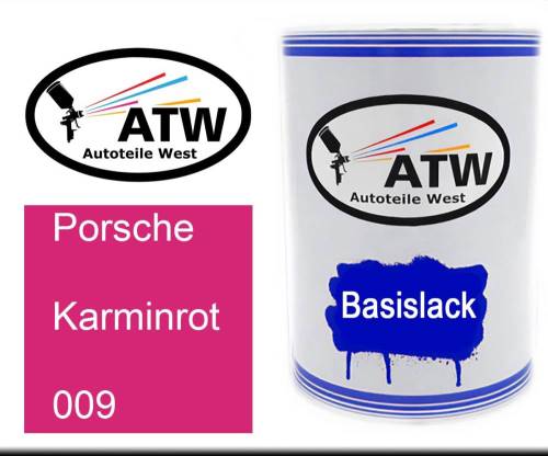 Porsche, Karminrot, 009: 500ml Lackdose, von ATW Autoteile West.