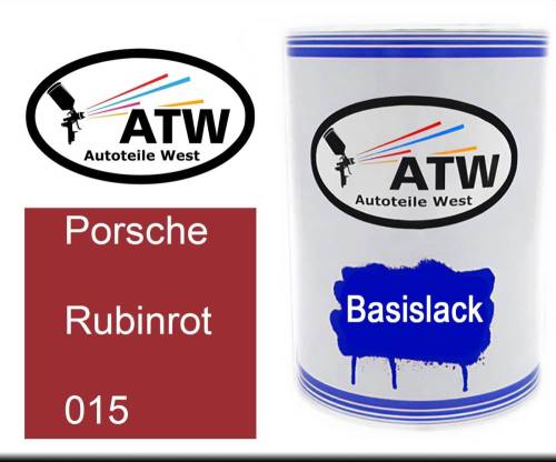 Porsche, Rubinrot, 015: 500ml Lackdose, von ATW Autoteile West.