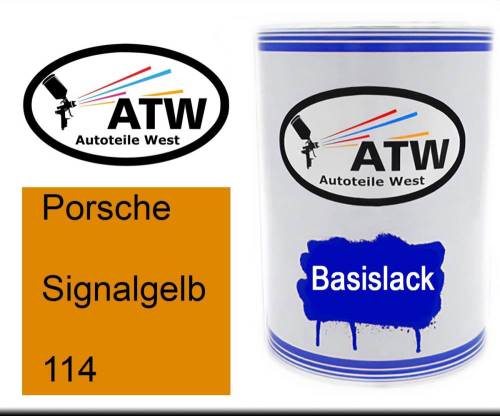 Porsche, Signalgelb, 114: 500ml Lackdose, von ATW Autoteile West.